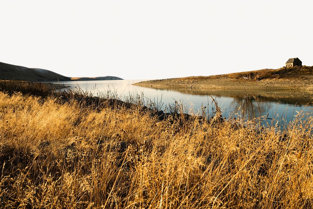 Rural autumn landscape, border background    image