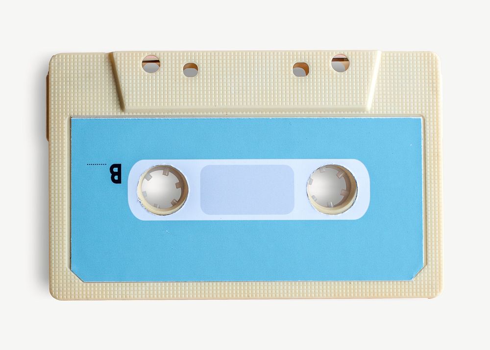 Vintage cassette tape collage element psd