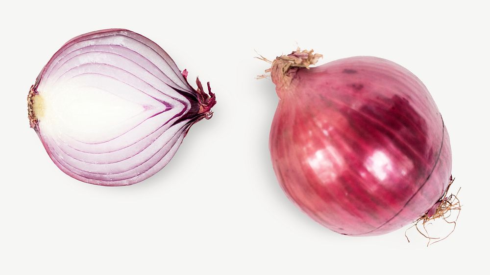 Red onion collage element psd