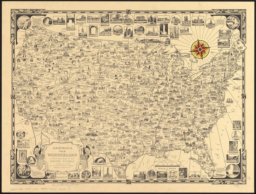             America the wonderland : a pictorial map of the United States          