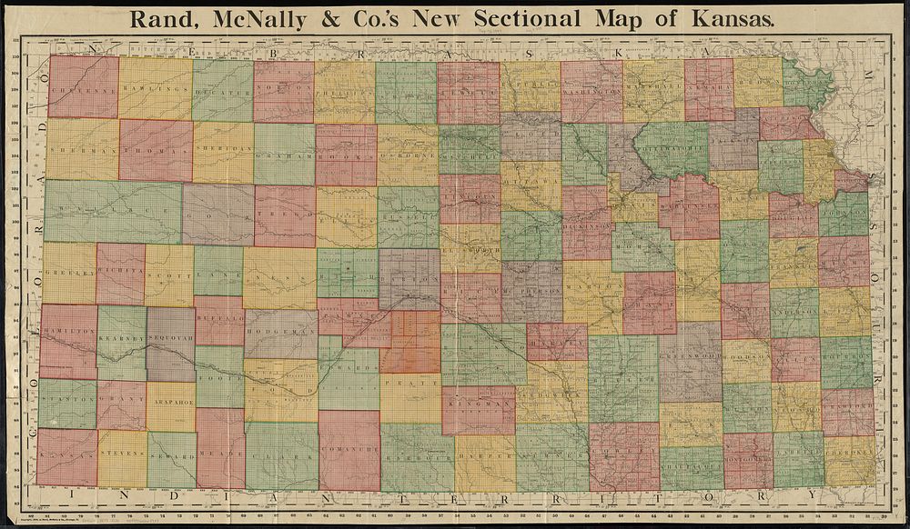             Rand, McNally & Co.'s new sectional map of Kansas          