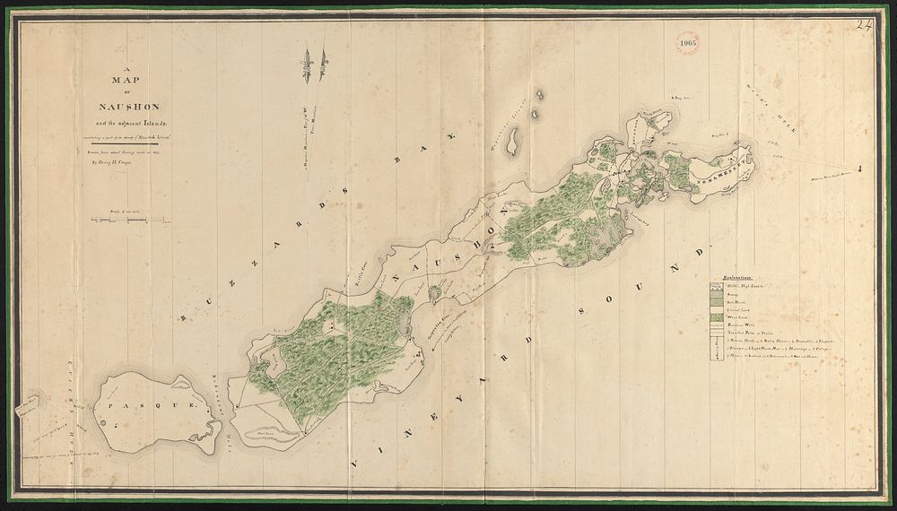             Plan of Elizabeth Islands (Naushon, Pasque, and the Wepeckalt Islands) made by Henry H. Crapo, dated 1837       …