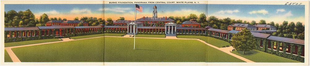             Burke Foundation, panorama from central court, White Plains, N. Y.          
