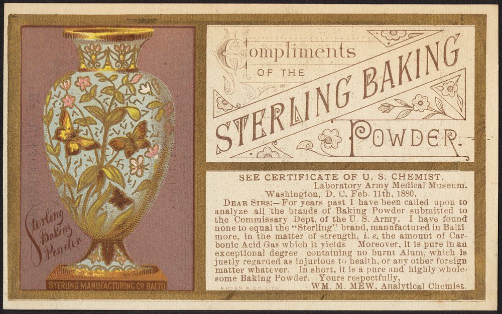             Compliments of the Sterling baking powder.          