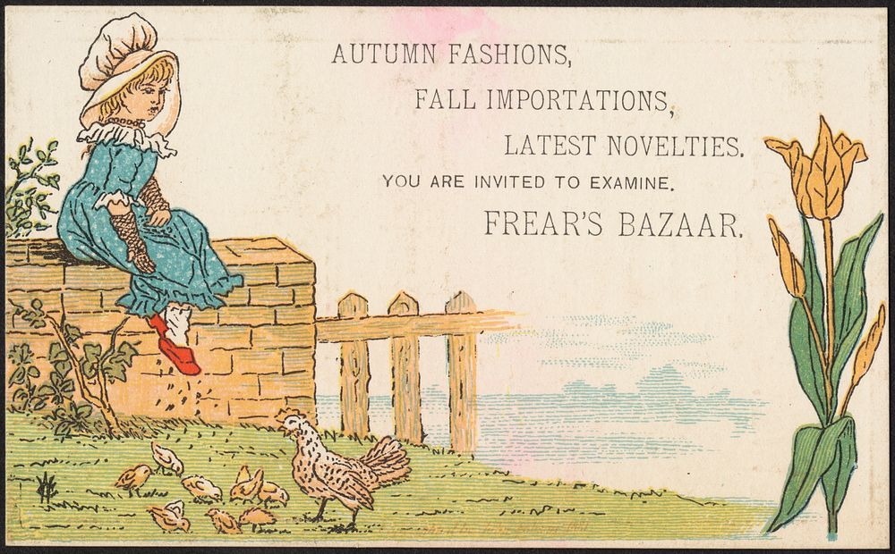             Autumn fashions, fall importations, latest novelties. You are invited to examine Frear's Bazaar.          