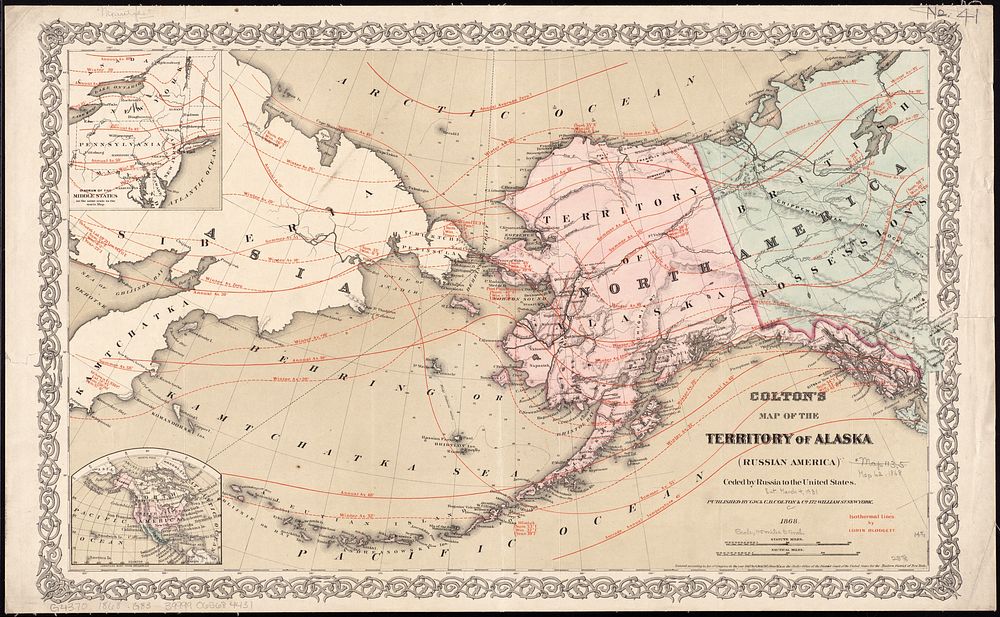             Colton's map of the territory of Alaska : (Russian America) ceded by Russia to the United States          