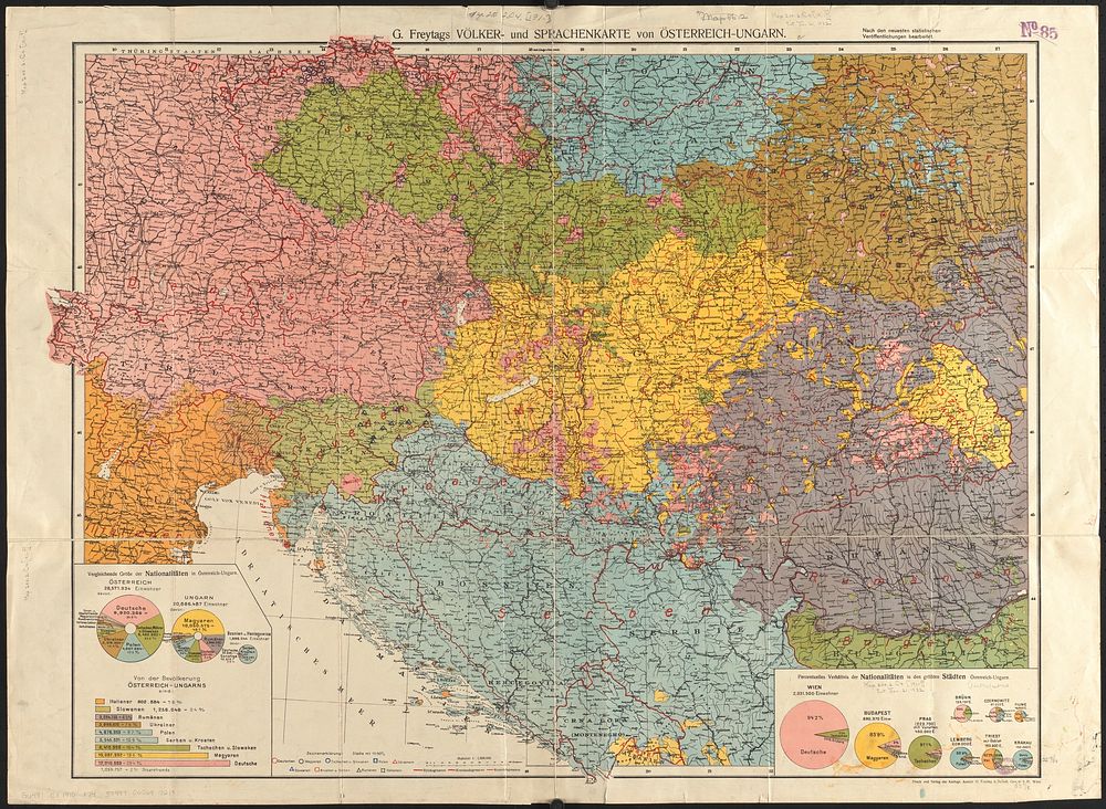             G. Freytags völker- und sprachenkarte von Österreich-Ungarn          