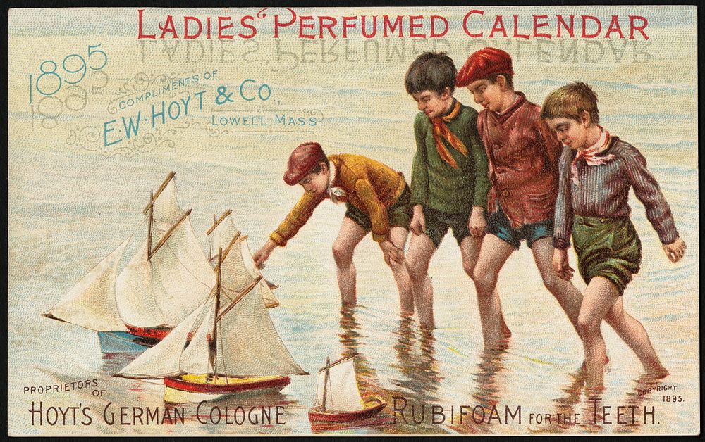             Ladies Perfumed Calendar 1895          