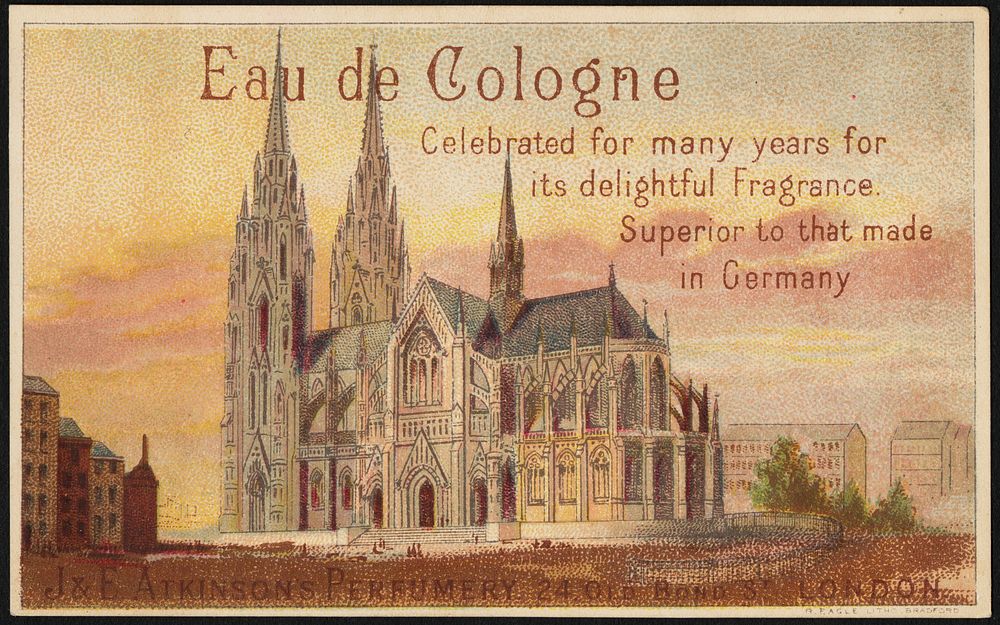             Eau de Cologne, celebrated for many years for its delightful fragrance. Superior to that made in Germany.       …
