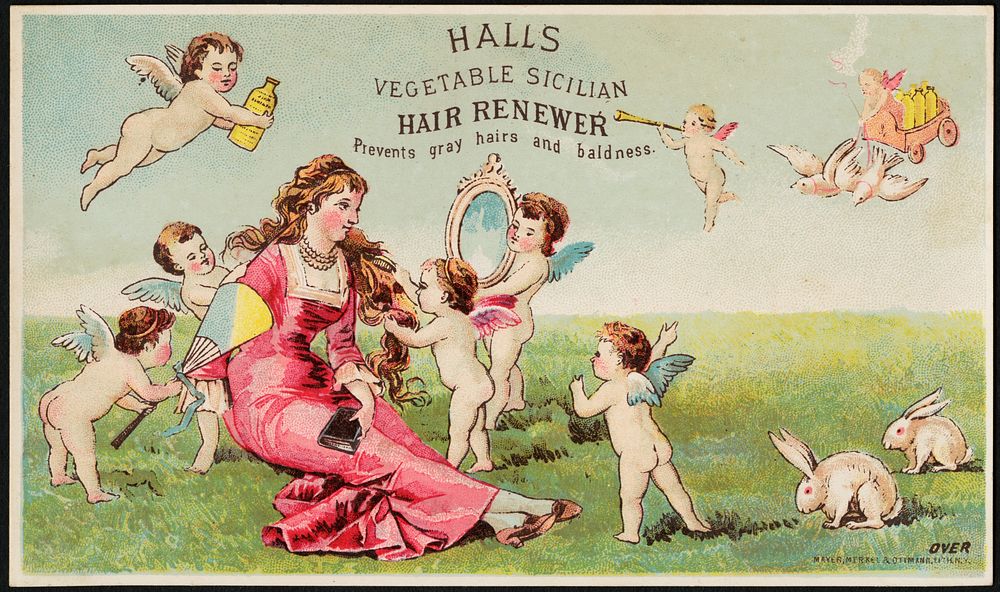             Hall's Vegetable Sicilian Hair Renewer prevents gray hairs and baldness          