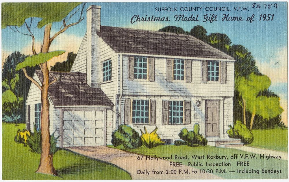             Suffolk County Council, V. F. W. Christmas Model Gift Home of 1951, 67 Hollywood Road, West Roxbury, off V. F.…