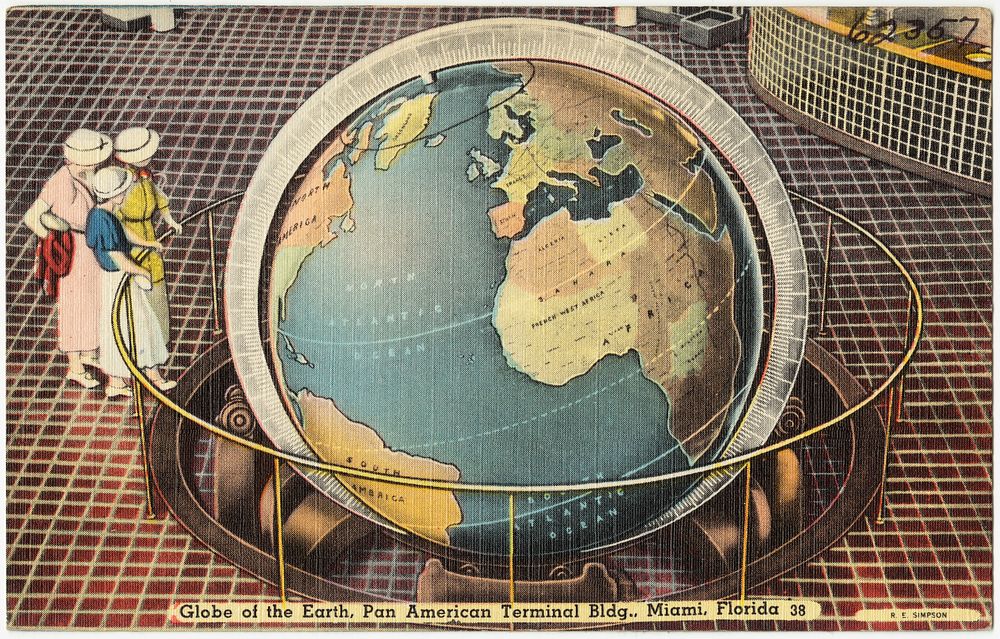             Globe of the earth, Pan American terminal building, Miami, Florida          