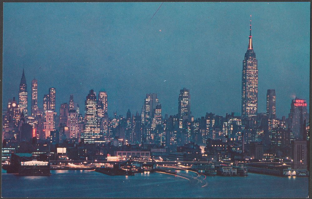             Midtown Manhattan skyline at night, New York, N.Y.          