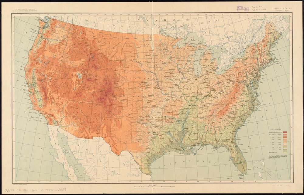             United States relief map          