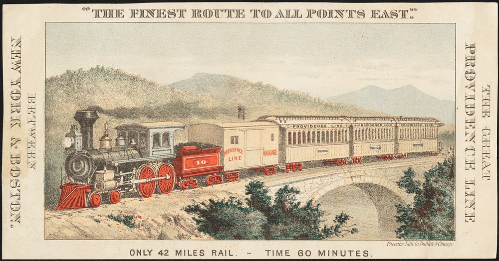             "The Finest Route to All Points East." The great Providence Line between New York & Boston. Only 42 miles rail. …