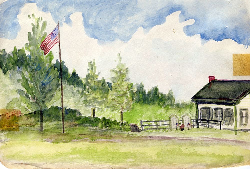             Town Hall Watercolor          