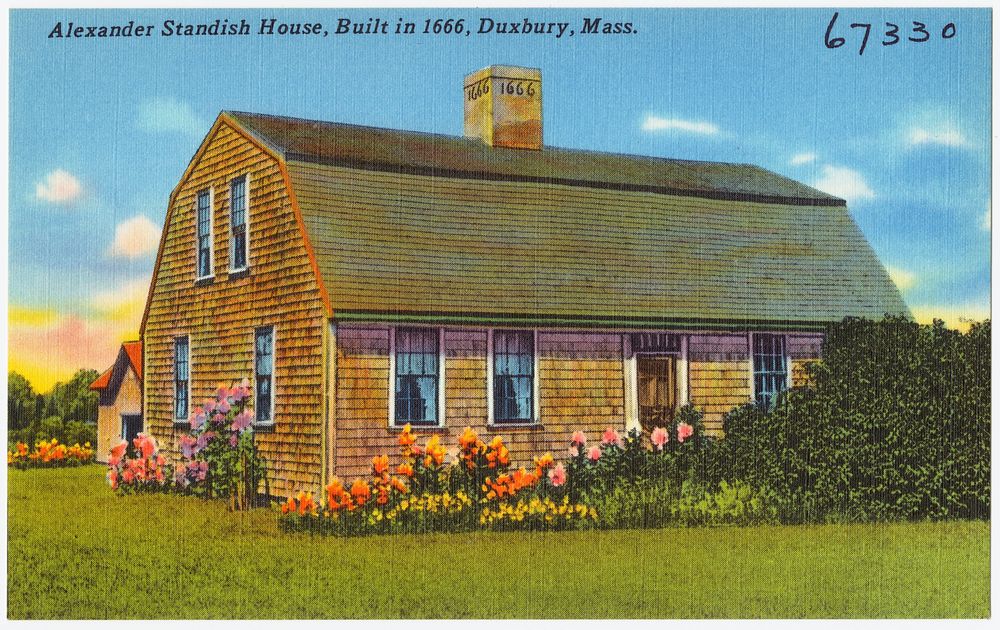             Alexander Standish House, built in 1666, Duxbury, Mass.          