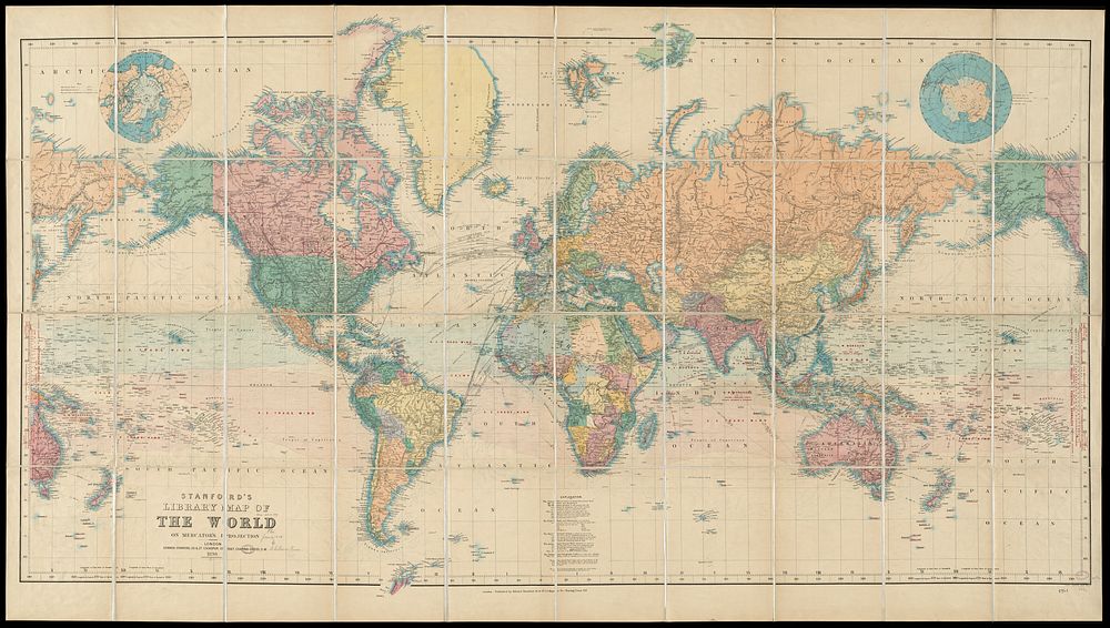             Stanford's library map of the world on Mercator's projection          