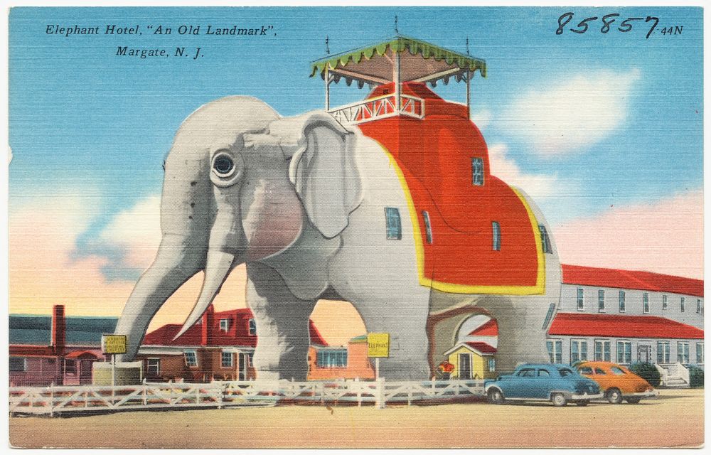             Elephant Hotel, "An Old Landmark", Margate, N. J.          