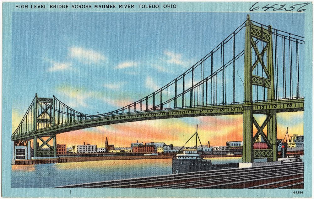             High level bridge across Maumee River, Toledo, Ohio          