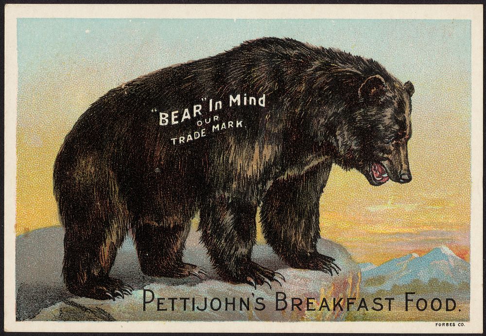             "Bear" in mind our trademark. Pettijohn's Breakfast Food          