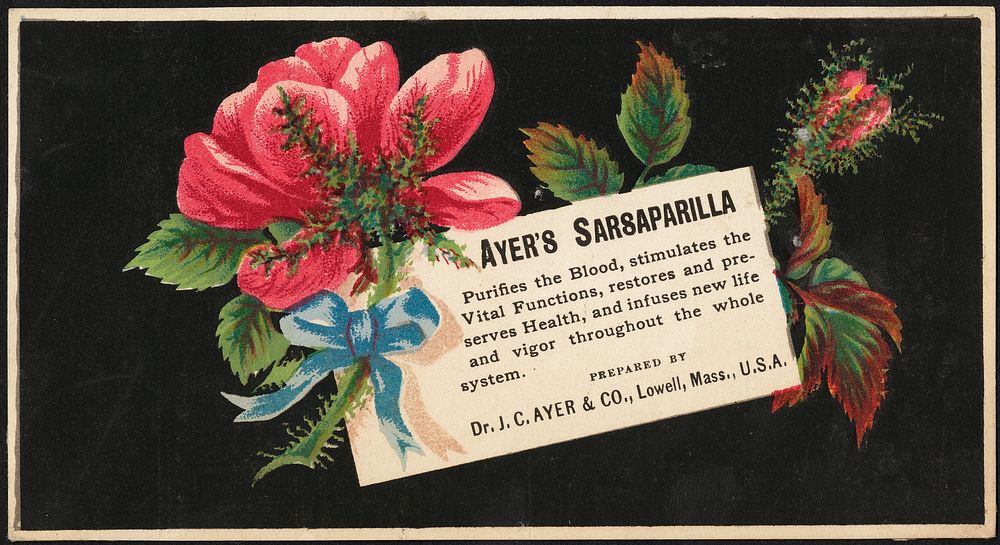             Ayer's Sarsaparilla purifies the blood, stimulates the vital functions, restores and preserves health, and…