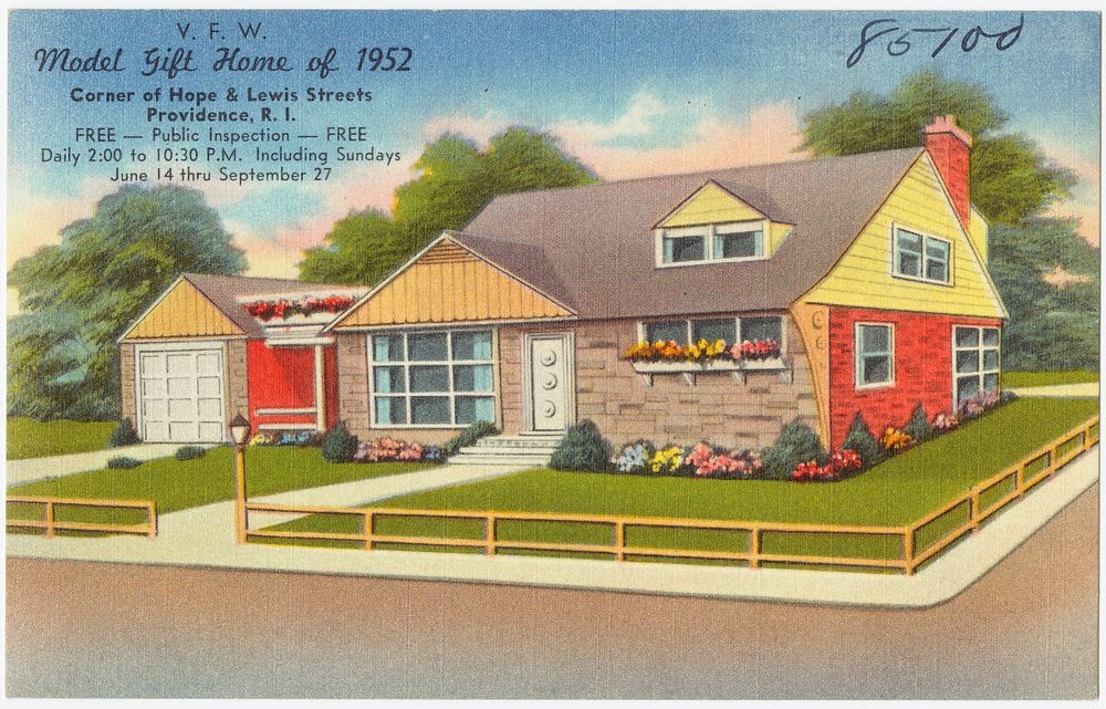             V. F. W. Model Gift House of 1952, corner of Hope & Lewis streets, Providence, R.I.          