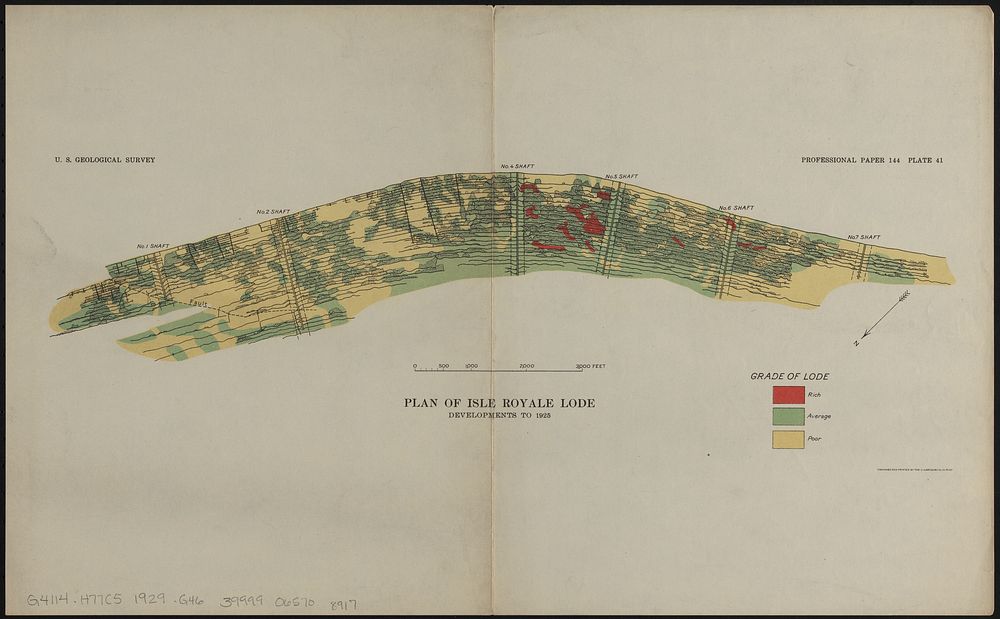             Plan of Isle Royale Lode : developments to 1925          