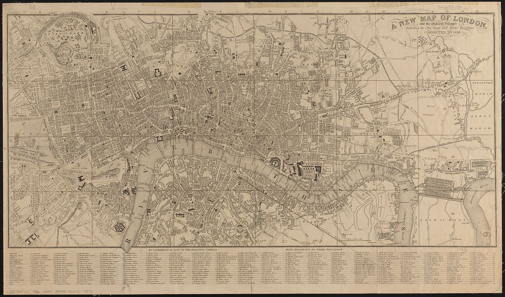             A new map of London, and the adjacent villages including the new streets and public buildings : corrected to…