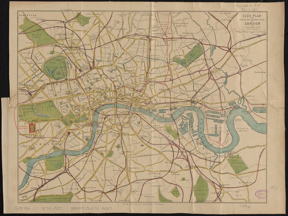             Clue plan for Collins' illustrated guide to London          