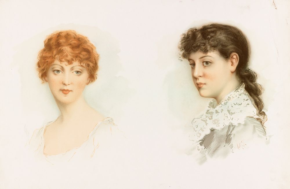             Portraits of two women          