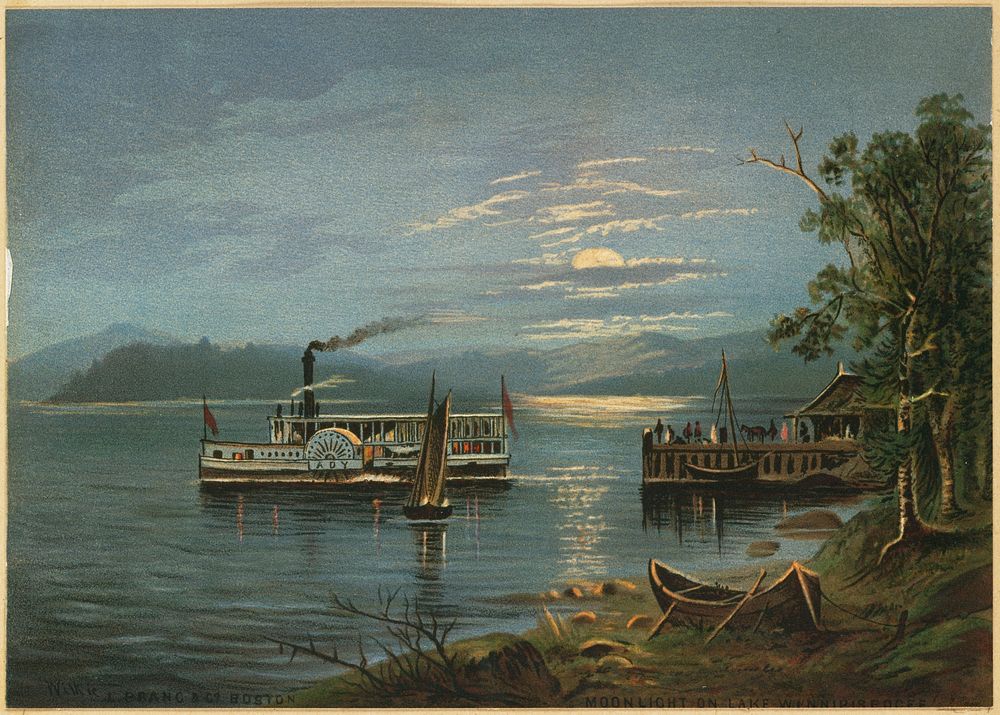             Moonlight on Lake Winnipiseogee           by Robert D. Wilkie