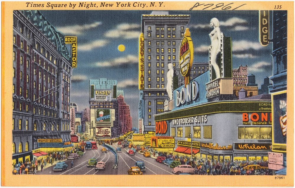             Times Square by night, New York City, N. Y.          