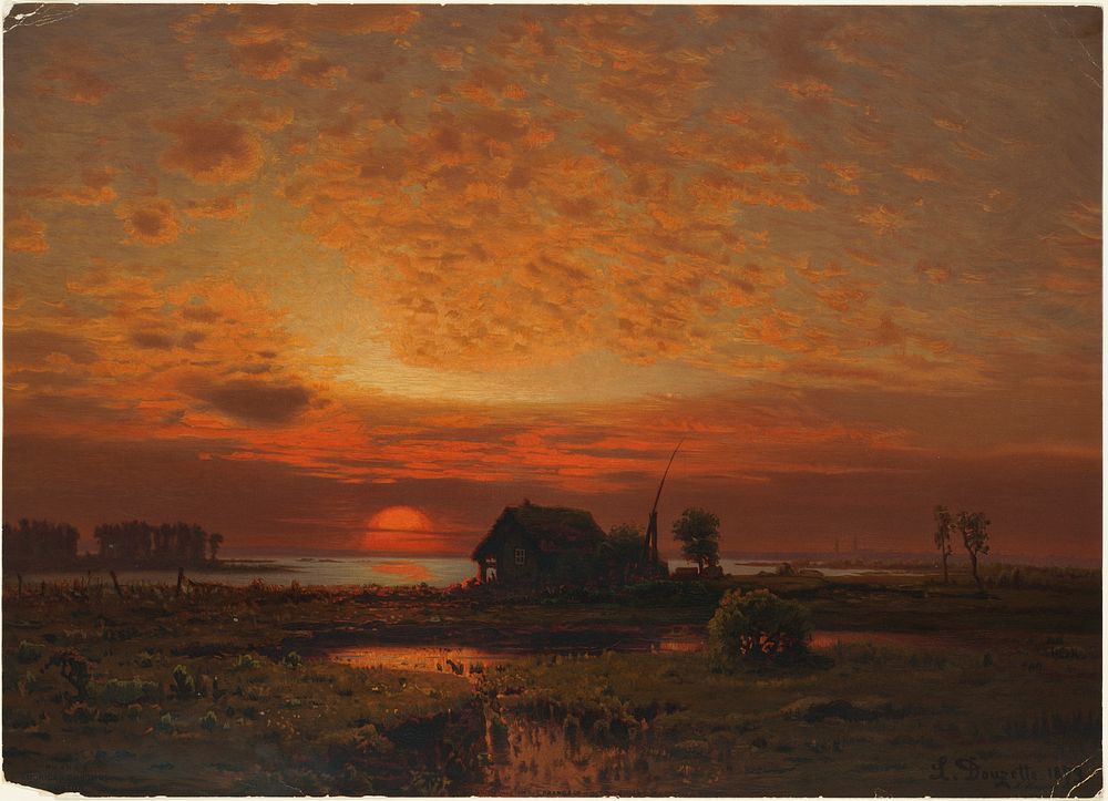             Landscape with sunset          