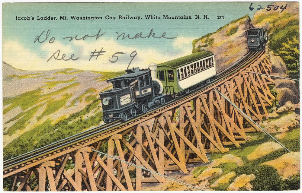             Jacob's Ladder, Mt. Washington Cog Railway, White Mountains, N.H.          