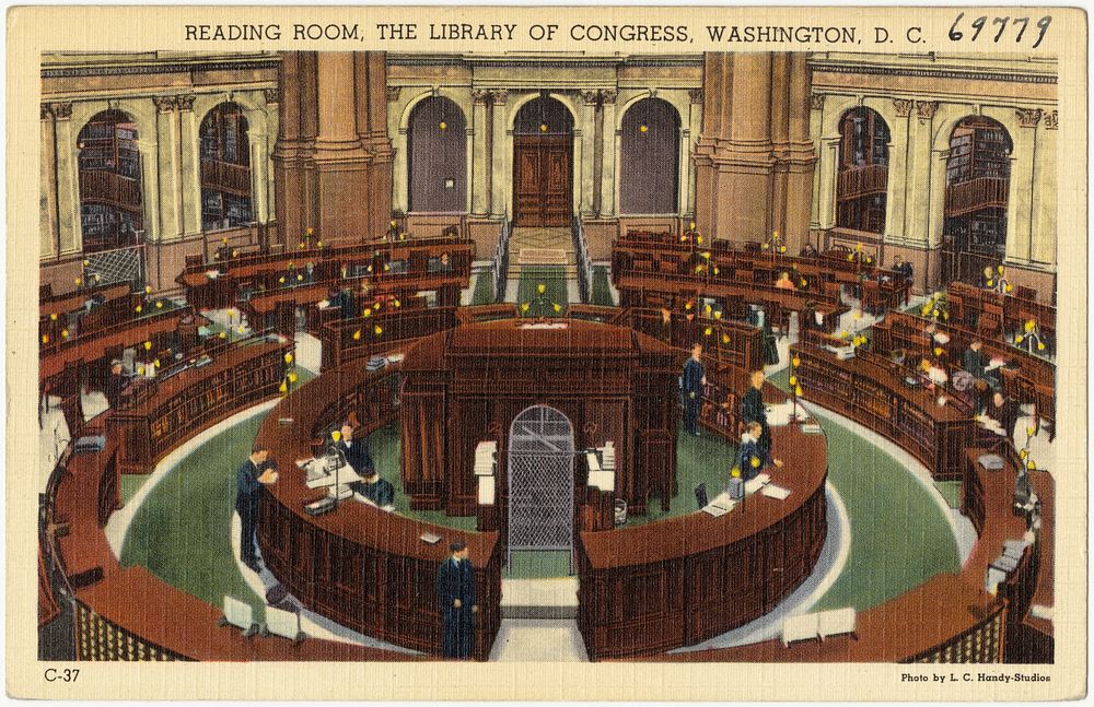             Reading Room, The Library of Congress, Washington, D. C.          