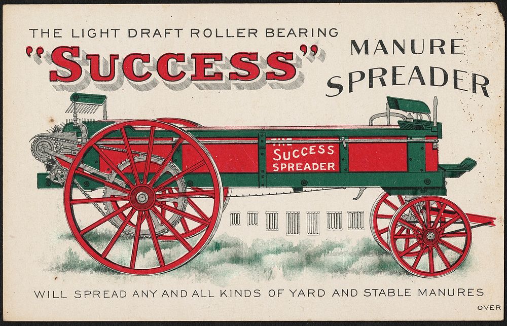             The light draft roller bearing "Success" manure spreader - will spread any and all kinds of yard and stable…