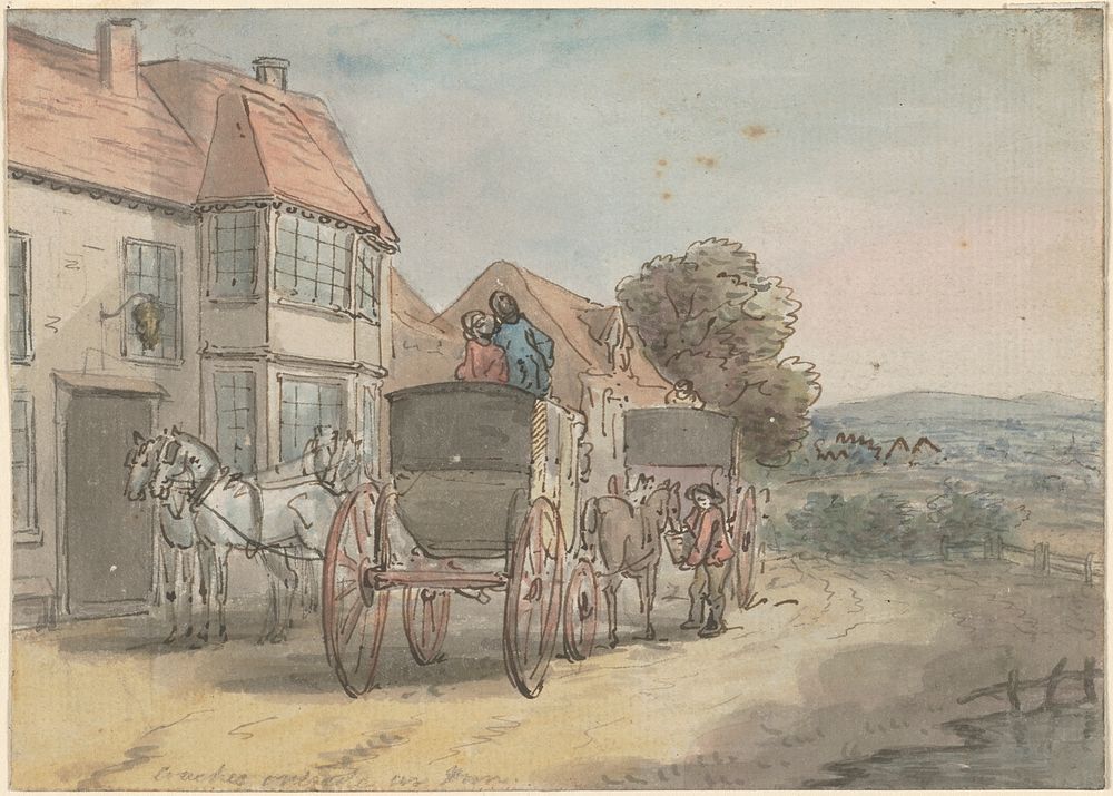             Coaches outside an inn          