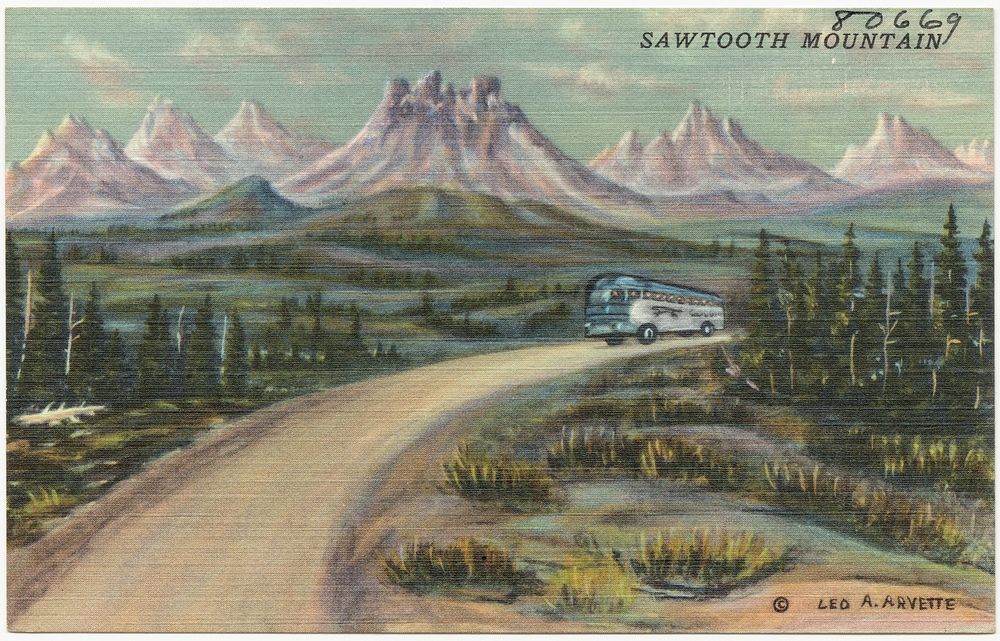             Sawtooth Mountain. oil painting by Leo A. Arvette          