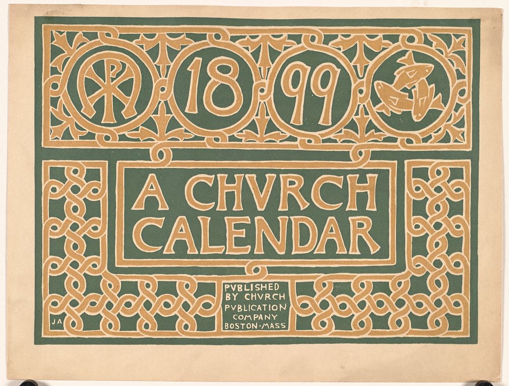             1899, a church calendar          