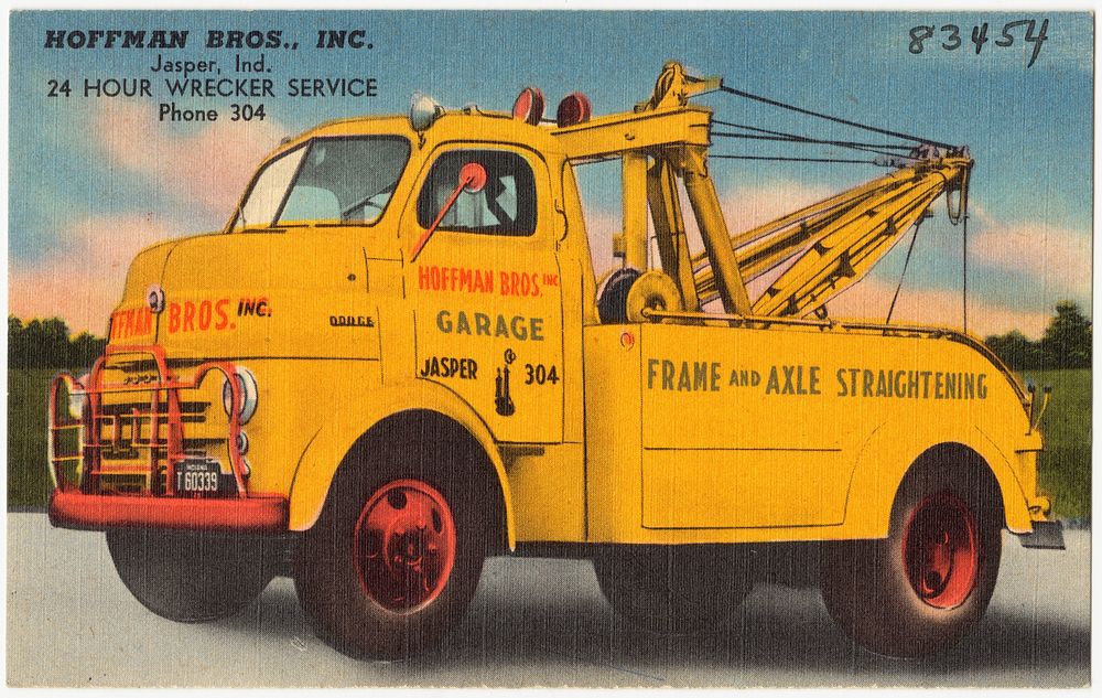             Hoffman Bros., Inc. Jasper, Ind. 24 hour wrecker service          