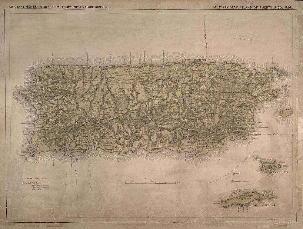             Military map, island of Puerto Rico          