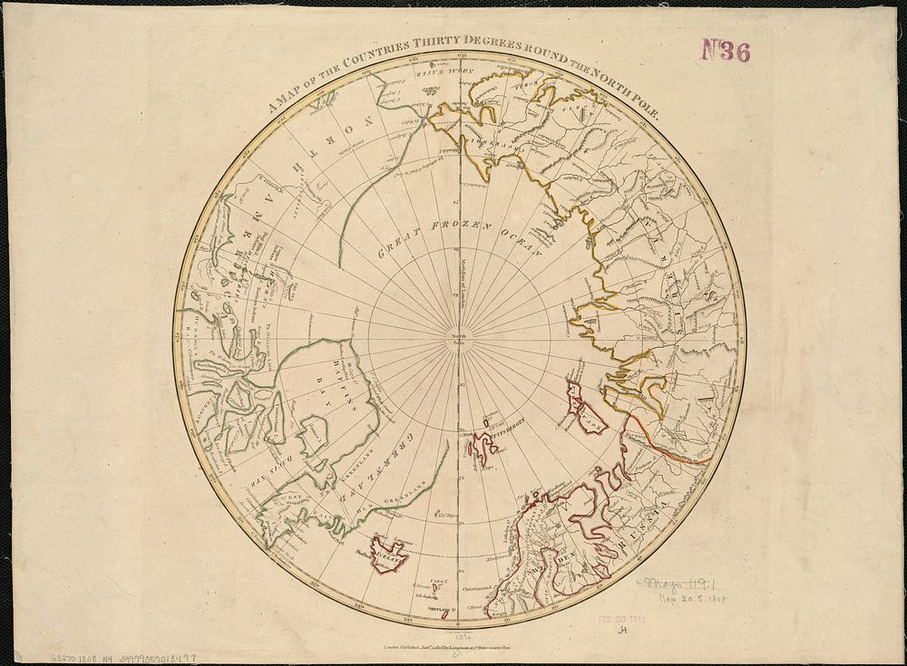             A map of the countries thirty degrees round the north pole          