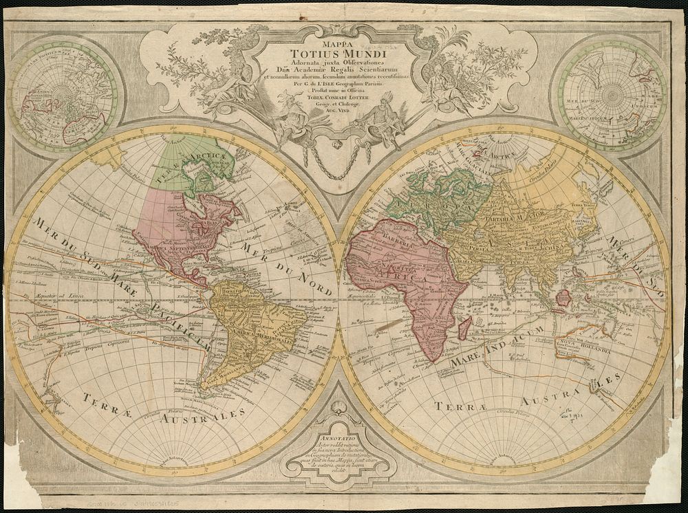             Mappa totius mundi : adornata juxta observationes dnn. academiae regalis scientiarum et nonnullorum aliorum…