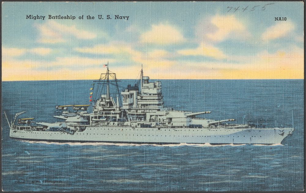             Mighty battleship of the U. S. Navy          