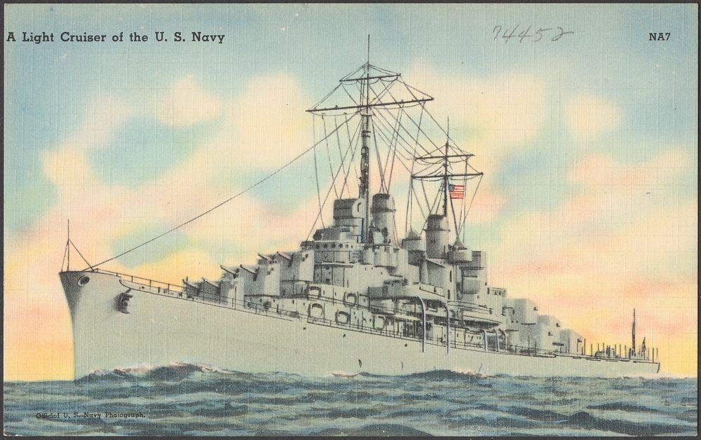             A light cruiser of the U. S. Navy          