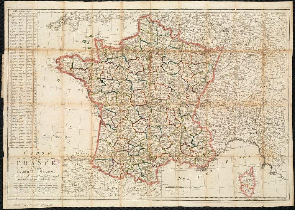             Carte de France divisée en 86 departemens          