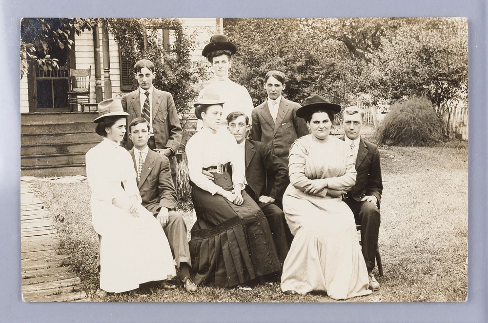 Untitled (Adults Posed in Front Yard)