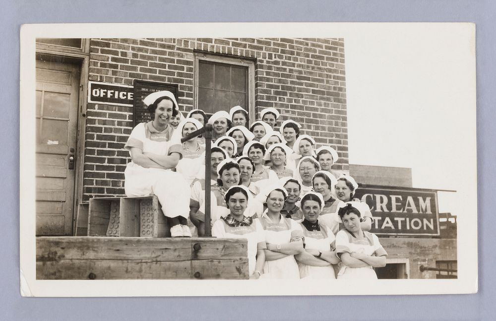 Untitled (group of women in white uniforms)