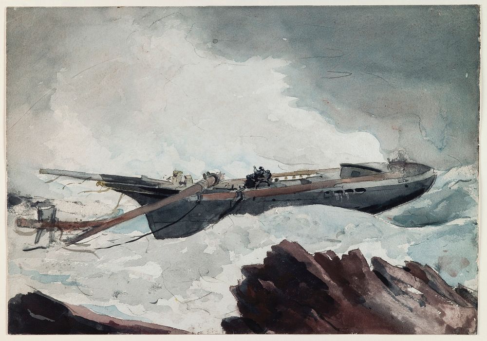 The Wrecked Schooner by Winslow Homer